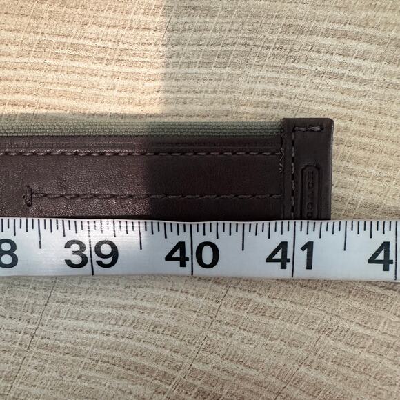 Coach Leather and Canvas Silver Tone Hardware Belt 38 inch - Picture 8 of 8